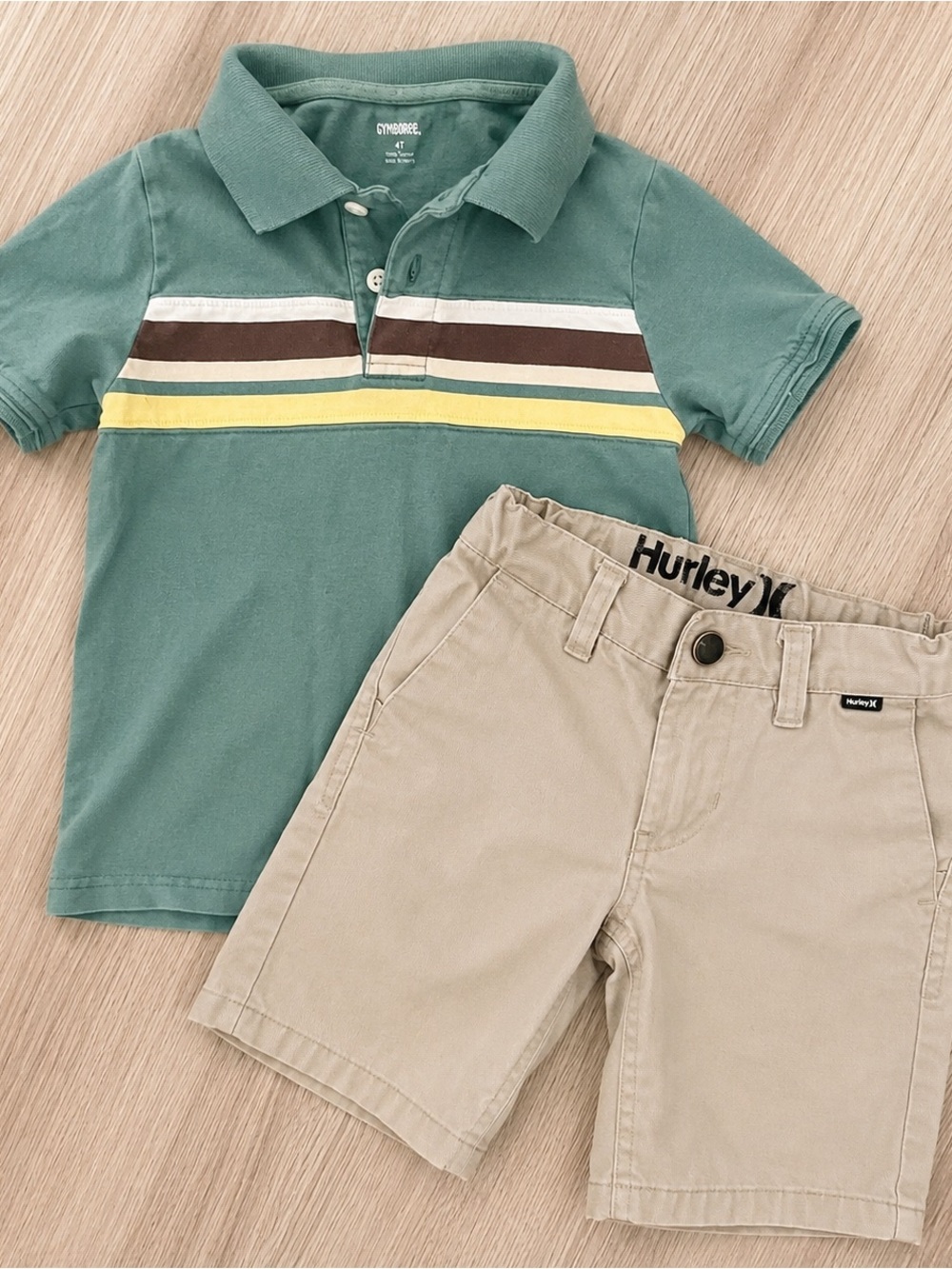 Boys 4T Outfit Bundle Hurley Shorts Gymboree Polo